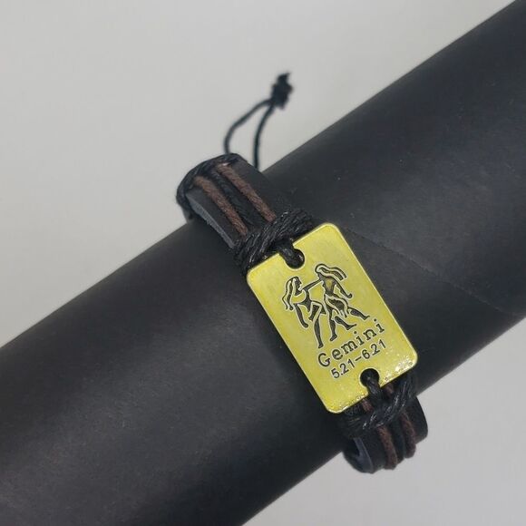 Gemini Zodiac sign adjustable bracelet - Picture 2 of 3